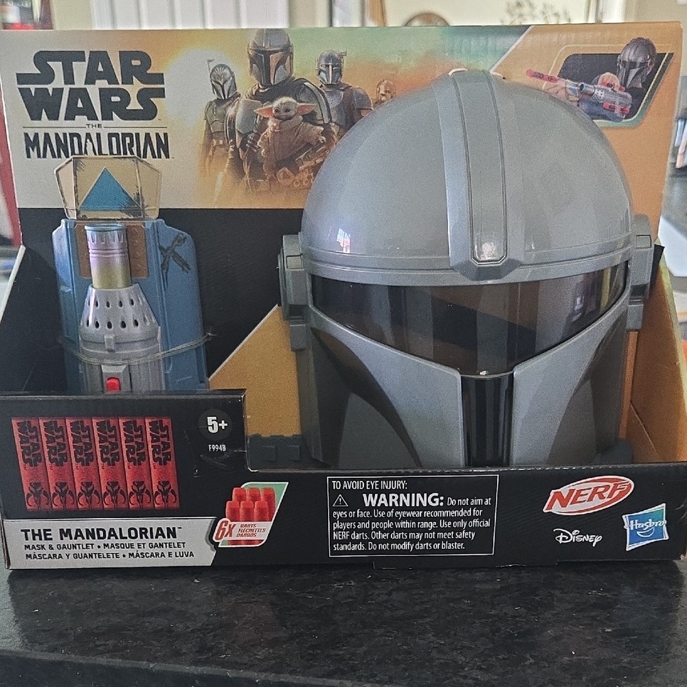 NERF Star Wars The Mandalorian Amban Phase-Pulse Blaster Mask Set NIB‎